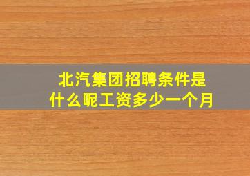 北汽集团招聘条件是什么呢工资多少一个月