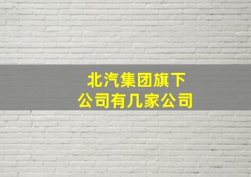 北汽集团旗下公司有几家公司