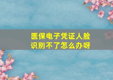 医保电子凭证人脸识别不了怎么办呀