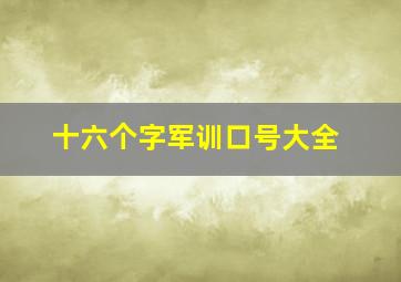 十六个字军训口号大全