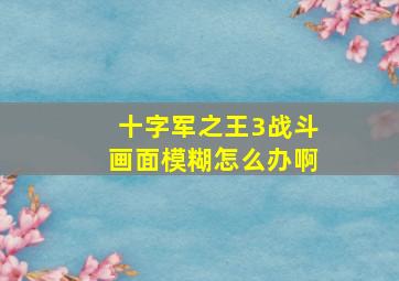 十字军之王3战斗画面模糊怎么办啊