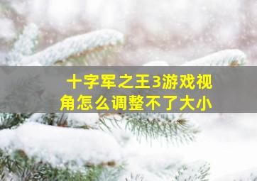 十字军之王3游戏视角怎么调整不了大小