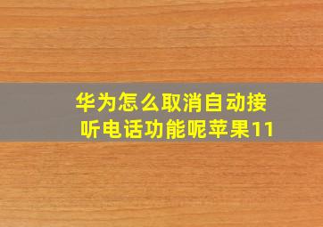 华为怎么取消自动接听电话功能呢苹果11