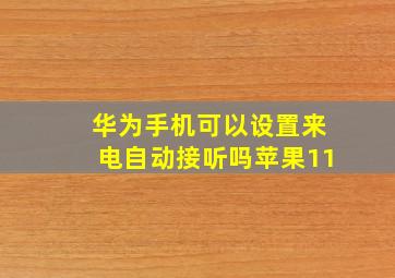 华为手机可以设置来电自动接听吗苹果11