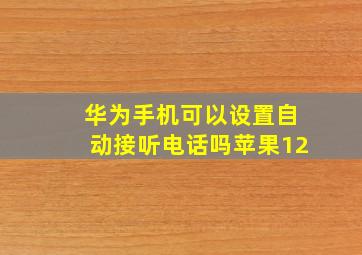 华为手机可以设置自动接听电话吗苹果12