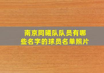 南京同曦队队员有哪些名字的球员名单照片