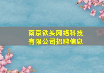 南京铁头网络科技有限公司招聘信息