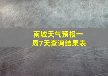 南城天气预报一周7天查询结果表