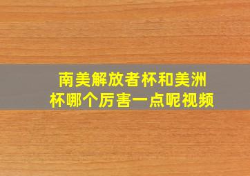 南美解放者杯和美洲杯哪个厉害一点呢视频