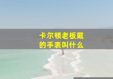 卡尔顿老板戴的手表叫什么