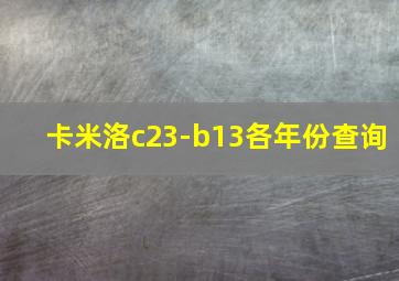 卡米洛c23-b13各年份查询