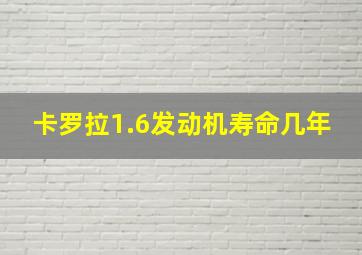 卡罗拉1.6发动机寿命几年