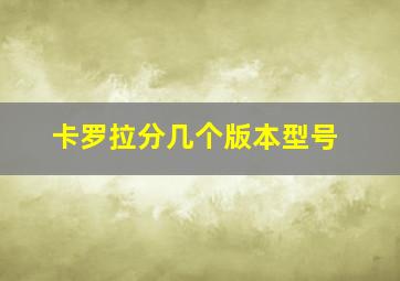 卡罗拉分几个版本型号