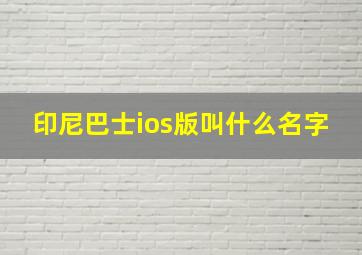 印尼巴士ios版叫什么名字