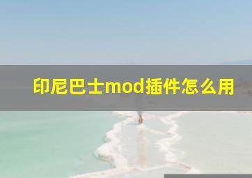 印尼巴士mod插件怎么用