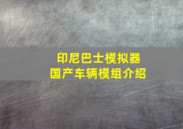 印尼巴士模拟器国产车辆模组介绍