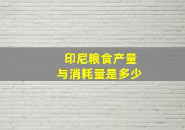 印尼粮食产量与消耗量是多少