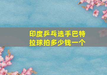 印度乒乓选手巴特拉球拍多少钱一个