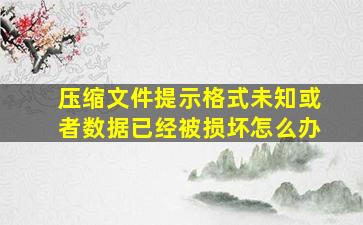 压缩文件提示格式未知或者数据已经被损坏怎么办