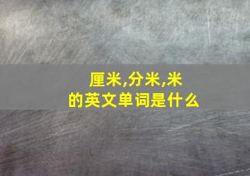 厘米,分米,米的英文单词是什么