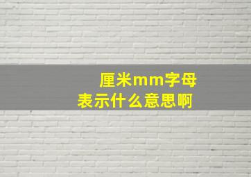 厘米mm字母表示什么意思啊