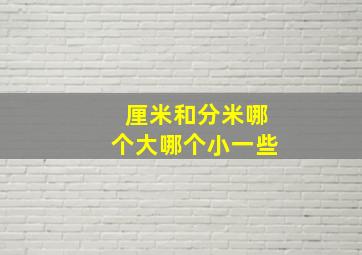 厘米和分米哪个大哪个小一些