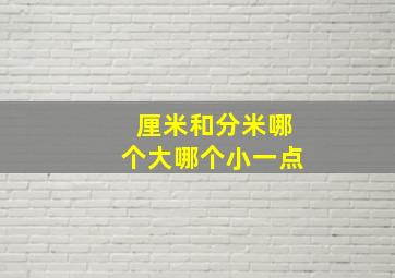 厘米和分米哪个大哪个小一点