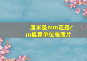 厘米是mm还是cm换算单位表图片