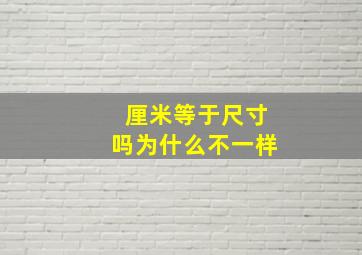 厘米等于尺寸吗为什么不一样