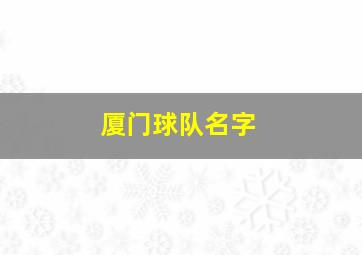 厦门球队名字