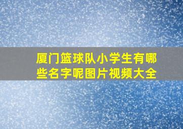 厦门篮球队小学生有哪些名字呢图片视频大全