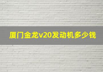 厦门金龙v20发动机多少钱