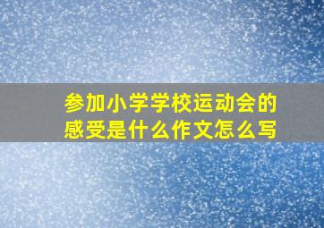 参加小学学校运动会的感受是什么作文怎么写