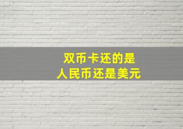 双币卡还的是人民币还是美元