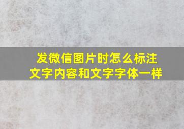 发微信图片时怎么标注文字内容和文字字体一样