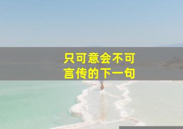 只可意会不可言传的下一句