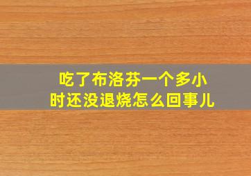 吃了布洛芬一个多小时还没退烧怎么回事儿