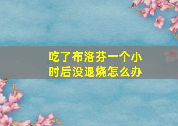 吃了布洛芬一个小时后没退烧怎么办