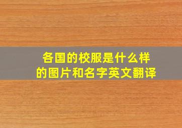 各国的校服是什么样的图片和名字英文翻译