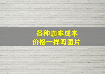 各种咖啡成本价格一样吗图片