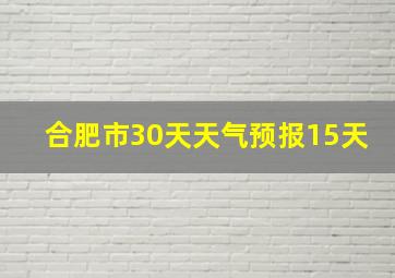 合肥市30天天气预报15天