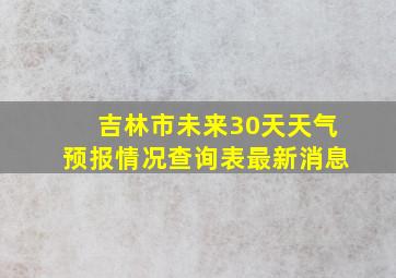 吉林市未来30天天气预报情况查询表最新消息