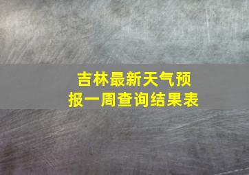 吉林最新天气预报一周查询结果表