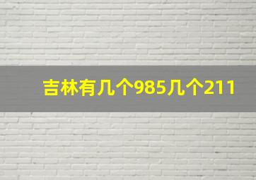 吉林有几个985几个211