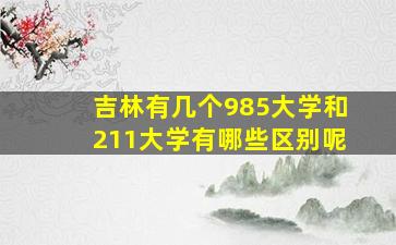 吉林有几个985大学和211大学有哪些区别呢