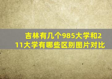 吉林有几个985大学和211大学有哪些区别图片对比