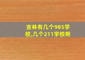 吉林有几个985学校,几个211学校啊