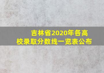 吉林省2020年各高校录取分数线一览表公布