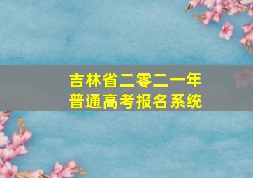 吉林省二零二一年普通高考报名系统