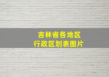 吉林省各地区行政区划表图片